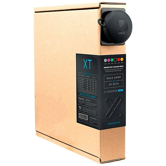 D'Addario XTAPB1253 XT Acoustic Guitar Strings, Light, 12-53, 25 Sets