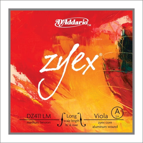 D'Addario Zyex Viola Single A String, Long Scale, Medium Tension