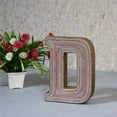 thumbnail image 1 of D Alphabet Handmade Letter Block Eco-Friendly Wall Decor, Gold with Zari Work, 1 of 1