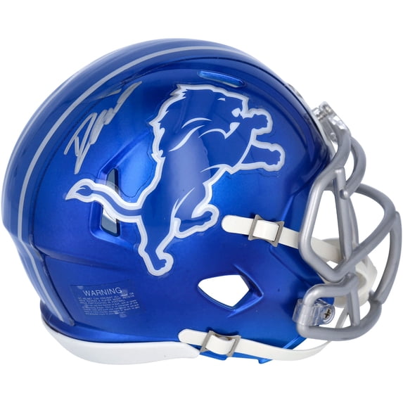 D'Andre Swift Autographed Detroit Lions Flash Speed Mini Helmet-Fanatics *Silver - Fanatics Authentic Certified