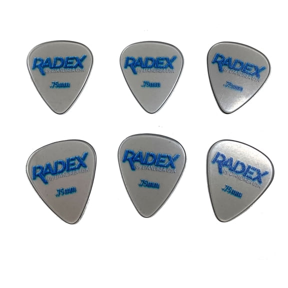 D'Andrea Guitar Picks  6 Pack  Radex 351 Shape Large Round Tip 0.75mm