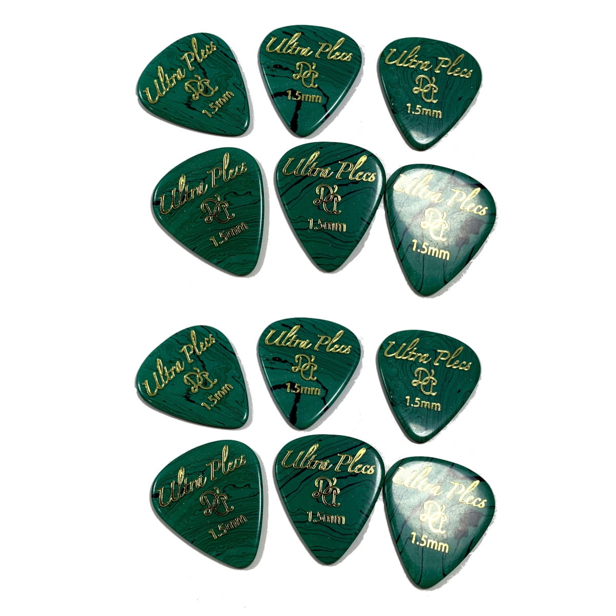 D'Andrea Guitar Picks Ultra Plecs Gemstone 1.5mm 12-Pack