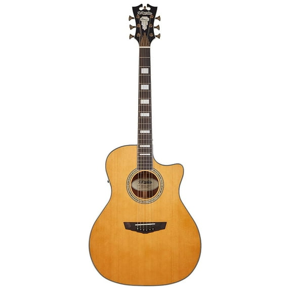 D'Angelico Premier Gramercy Acoustic Electirc Guitar, Ovangkol, Vintage Natural,
