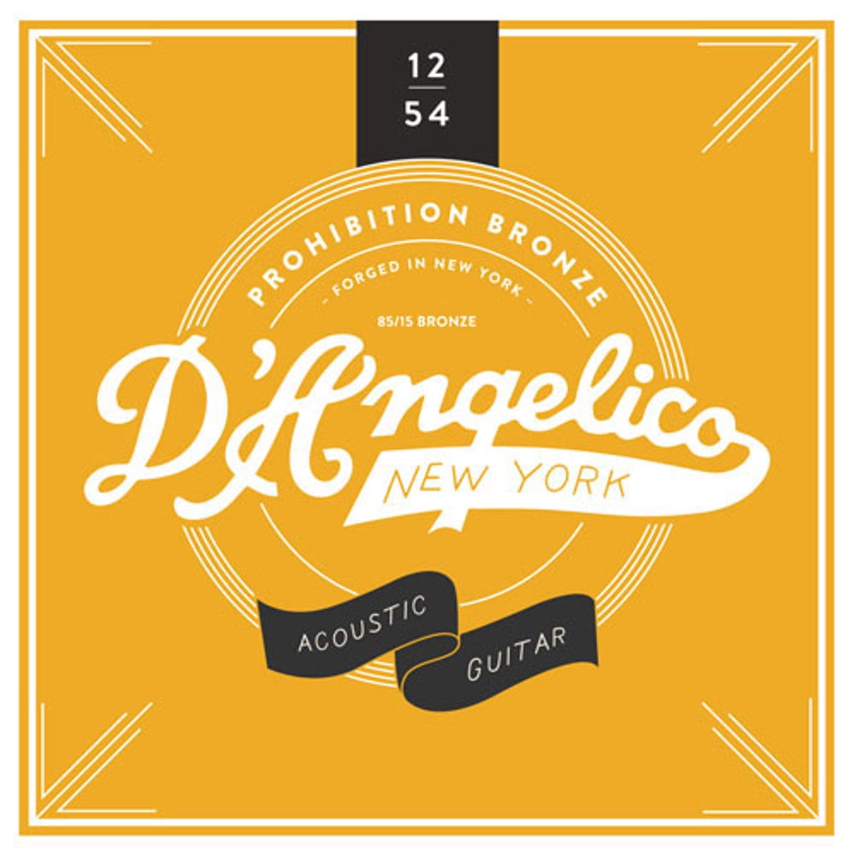 D'Angelico Guitars Prohibition Bronze 85/15 12-54 Medium-Light Acoustic Strings