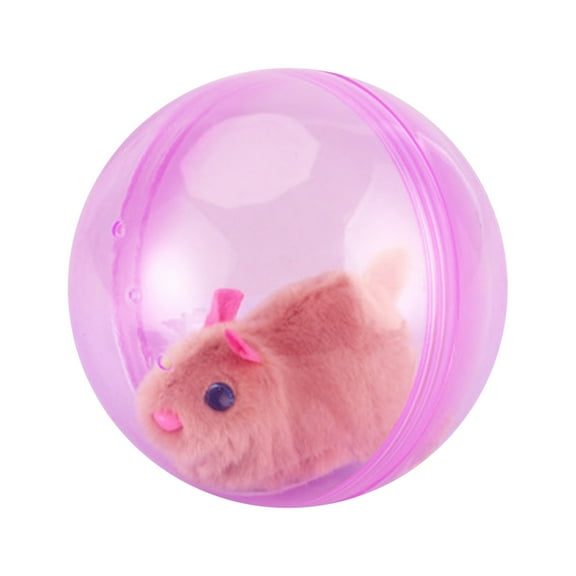 D Animal Rolling Ball Toy With Transparent Case Electric Motorized Pet Toy For Cats Kids Interactive Play 12.5X12.5Cm Brown Mouse Pink Ball