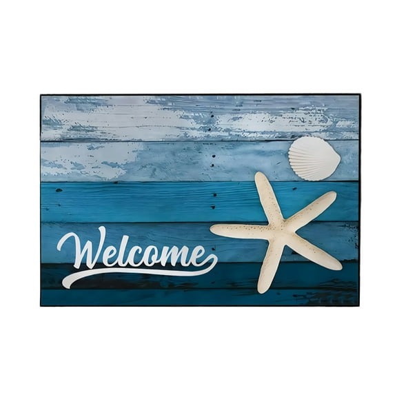 D Antiskid Floor Mat Polyester Multicolor For Entrance Doorway Kitchen Bathroom Use Size 19.69X31.50 Inches D