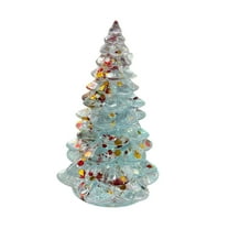 D Aquamarine Christmas Glitter Resin Tree Desktop Decor Holiday Ornament Home Tabletop Festive Centerpiece