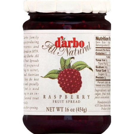D'Arbo Rasberry Fruit Spread, 16oz, Pack of 6