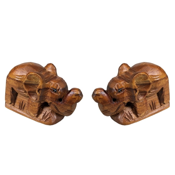 D-Art Collection Elephant Mini Statue SET 2 pcs Handmade Figurine