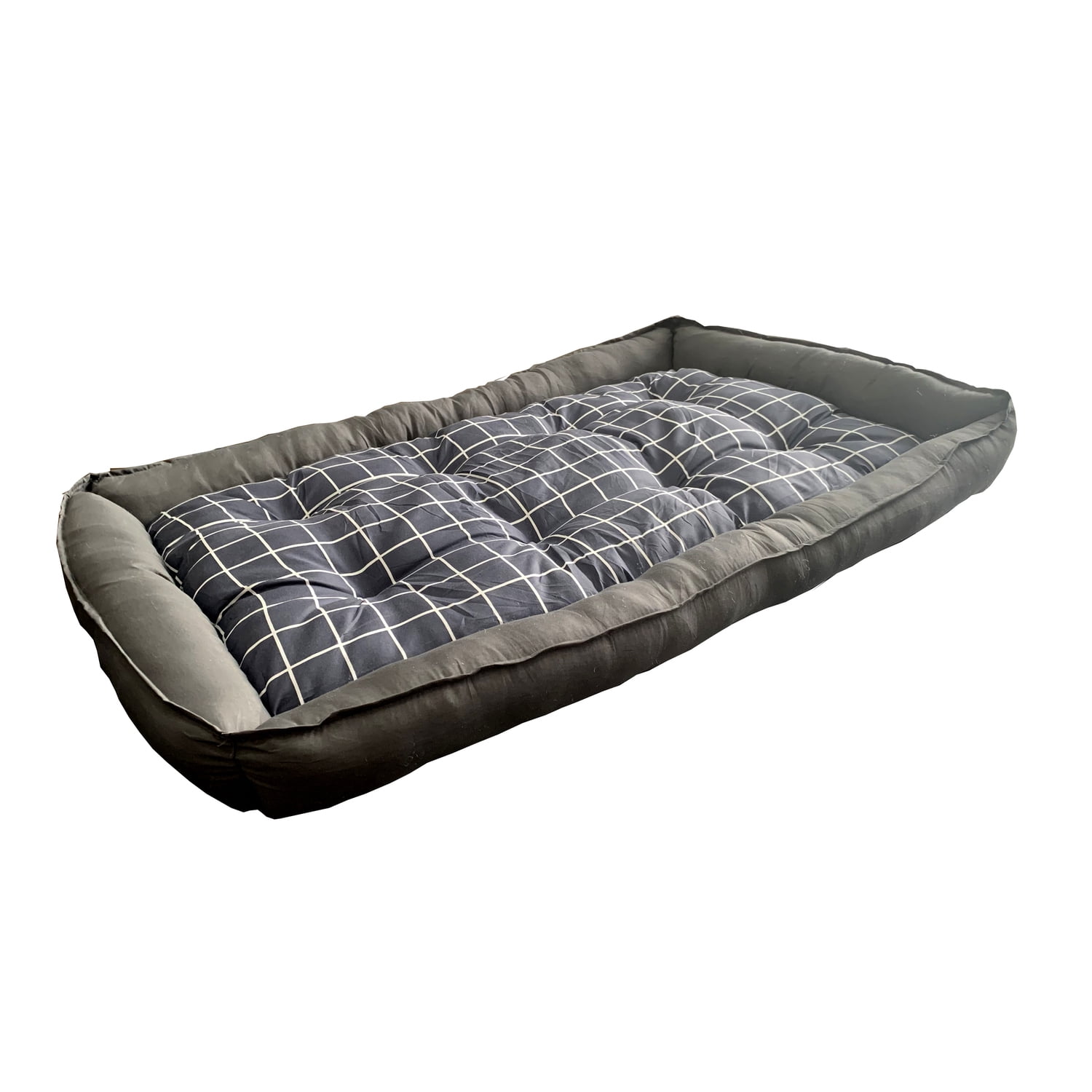 D-Art Collection Grey Checker Dog Bed XL