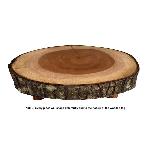 D-Art Collection Mahogany Wood Live Edge Tree Trunk Table Top in Natural