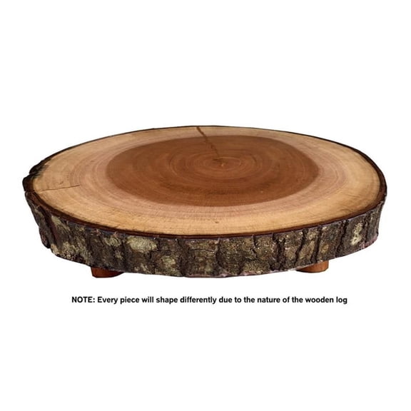 D-Art Collection Mahogany Wood Live Edge Tree Trunk Table Top in Natural
