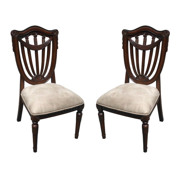 D-Art Collection Sheraton Side Chair (set of 2 pcs) mahogany wood brown color