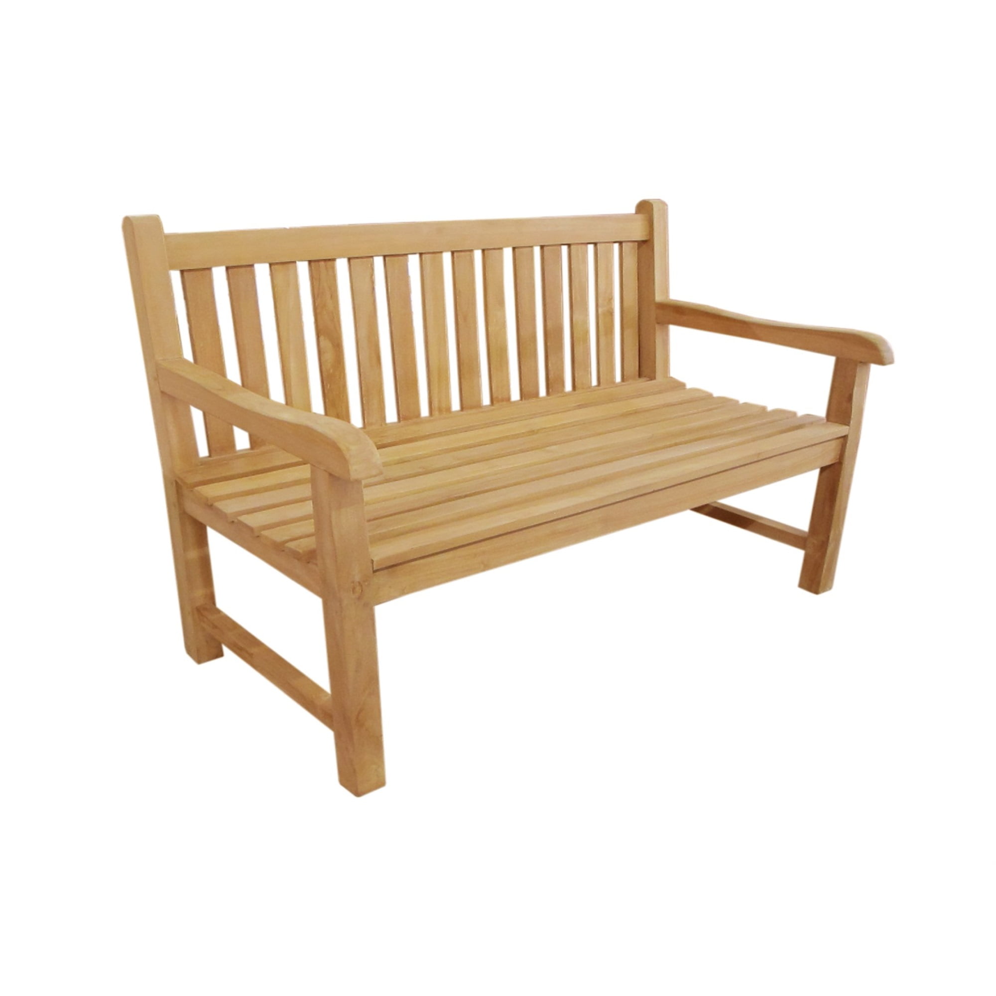 Natural Teak 60" Outdoor Traditional 3-Seater Bench