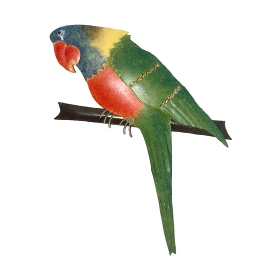 D-Art collection Iron Green Parrot Wall Decor
