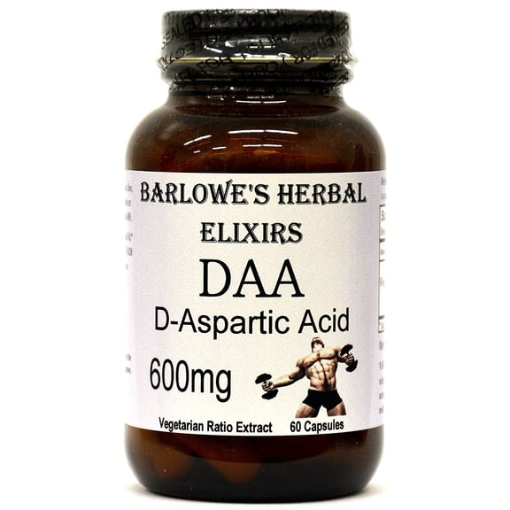 D-Aspartic Acid - DAA - 60 600mg VegiCaps - Stearate Free, Bottled in Glass! FREE SHIPPING on orders over $49!