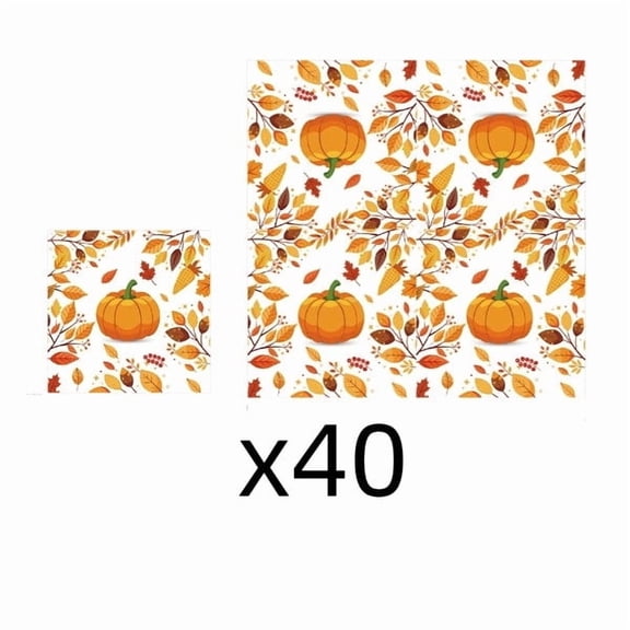D Autumn Thanksgiving Disposable Tableware Set Pumpkin Maple Leaf