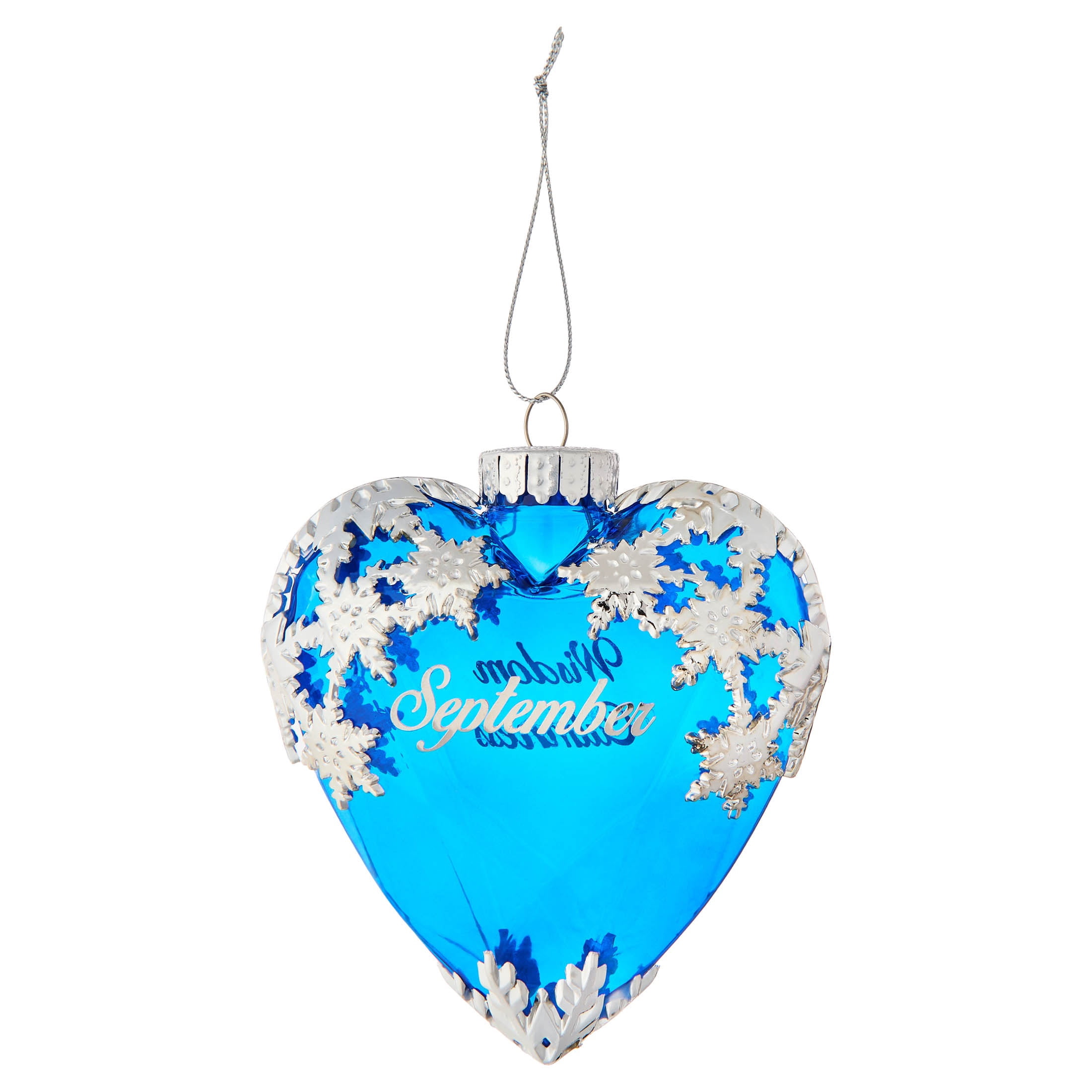 Dark Blue and Silver September Birthstone Christmas Ornament, 4.3", by Holiday Time