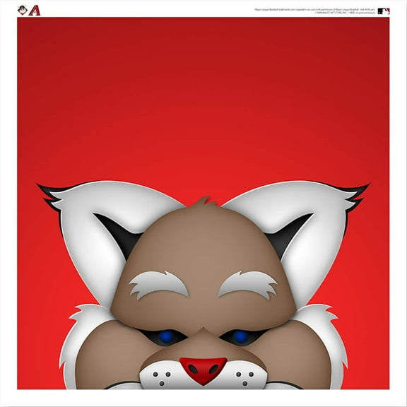 D. Baxter Bobcat Arizona Diamondbacks 12'' x 12'' Minimalist Mascot Poster Print