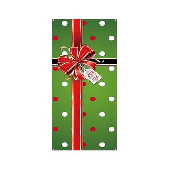 D Bow Print Door Cover Hanging Cloth For Birthday, Valentine'S Day, Christmas Party, Nylon Spandex Door Curtain For Home, Yard, Festival Decor, Easy Hang