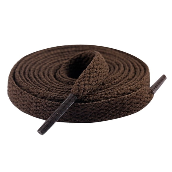 D Brown Flat Shoe Laces For Sneakers Boots 100Cm Length 2 Pieces Set