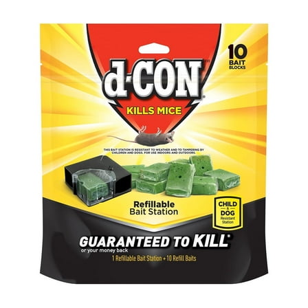 D-CON Refillable Corner Fit Mouse Bait Station (Pack of 12)