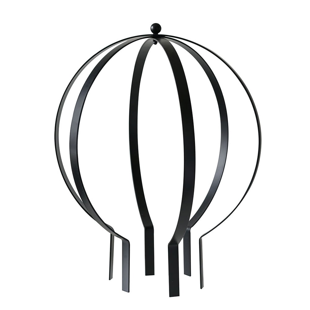 Small Black Metal Orb Garden Trellis, 19.5" Height