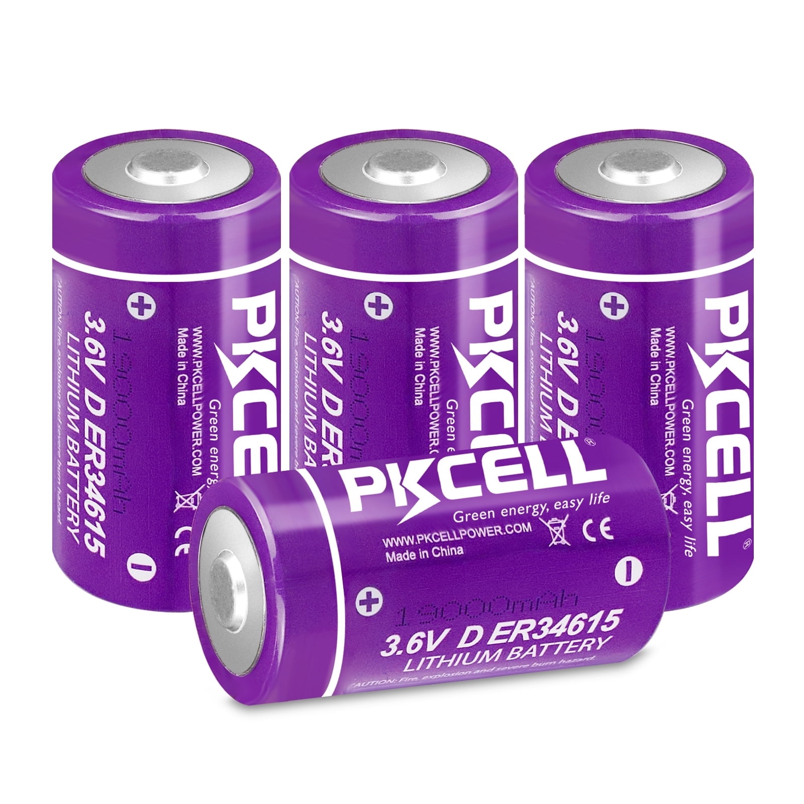 D Cell Battery 3.6v Lithium Battery ER34615 19000mAh 4 Counts