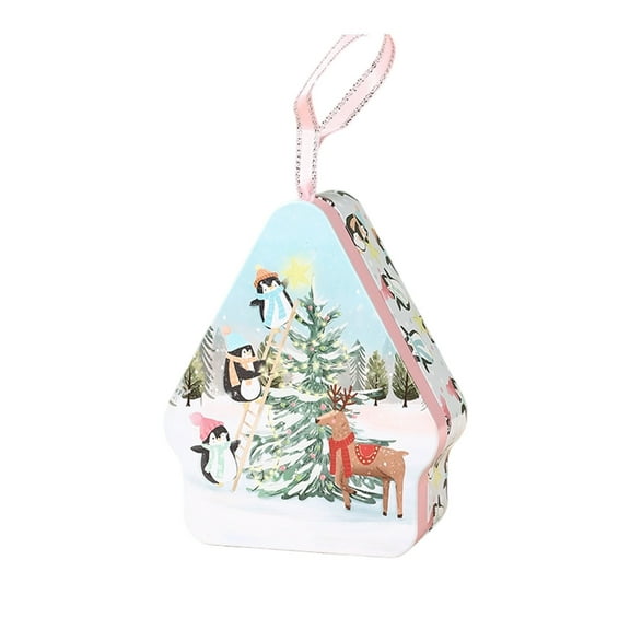 D Christmas Alien Iron Box Santa Claus Cookies Candy Storage Iron Box Gift Empty Box Iron Material Style D Decorative Container For Snacks