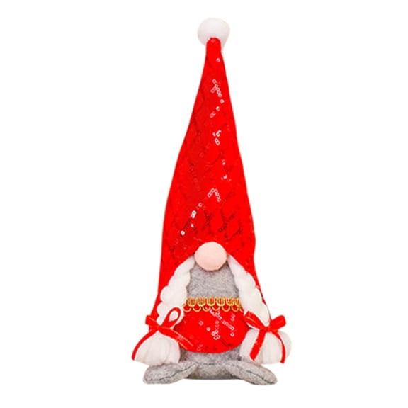 D Christmas Holiday Toy Doll With Red Diamond Sequins Rudolph And Bearded Female Style