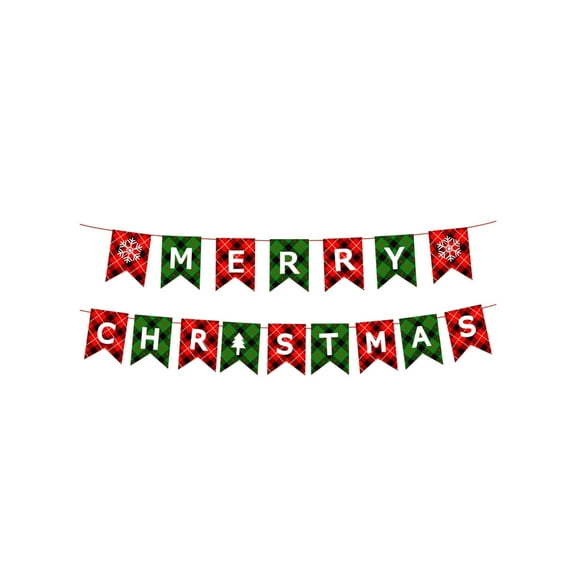 D Christmas Party Banner Colorful Paper Garland With Merry Christmas Letters Santa Snowman Tree Design For Wall Door And Home Decoration Hanging Festive Decor