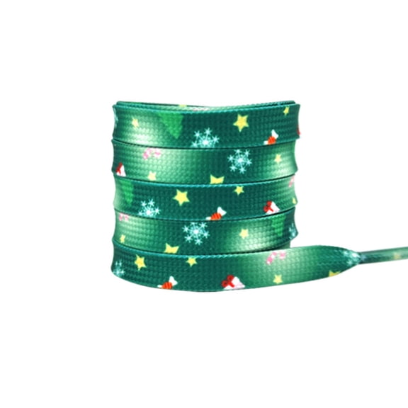 D Christmas Themed Printed Shoelaces For Sneakers Boots With Festive Patterns Snowflake Reindeer Tree Holiday Style