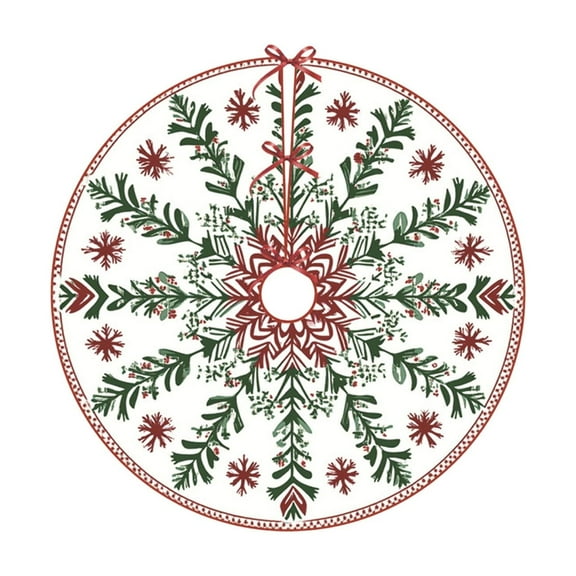 D Christmas Tree Skirt Washable Short Pile High Definition Printed Decor For Christmas Tree Base Festive Holiday Home Decoration Design D 90Cm 35.43 Inches