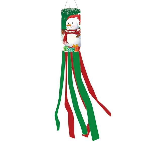 D Christmas Wind Tube Flag 100Cm, Polyester Decorative Banner For Garden Patio And Festive Celebration