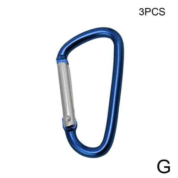 D Clip Carabiner Snap Spring Clasp Hook Keyring Camping Carabina Small 3` H3B4
