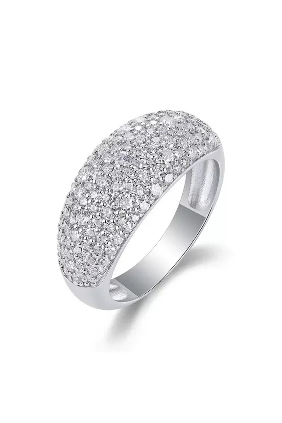 D Color Moissanite Half Etinity Ring Wedding Band 925 Sterling Silver Pass Test