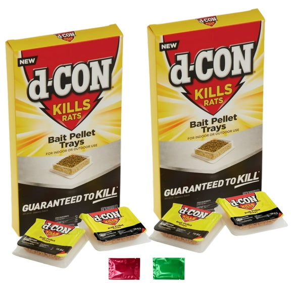 D-Con Bait Pellet Trays for Mice and Rats Pack of 2, Pre-Filled Mouse Poison, Indoor & Outdoor Rodent Control, Ready-to-Use Pest Killer Pre-Measured Bait Tray w/ 2 Snoep in Beperkte Oplage