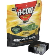 d-CON Corner Fit Mouse Bait Station Refillable Trap - Includes 1 Trap, 12 Bait Refills