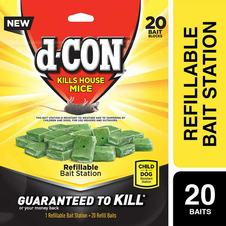 D-Con Corner Fit Mouse Poison Bait Station with 1 Trap and 20 Bait Refills  