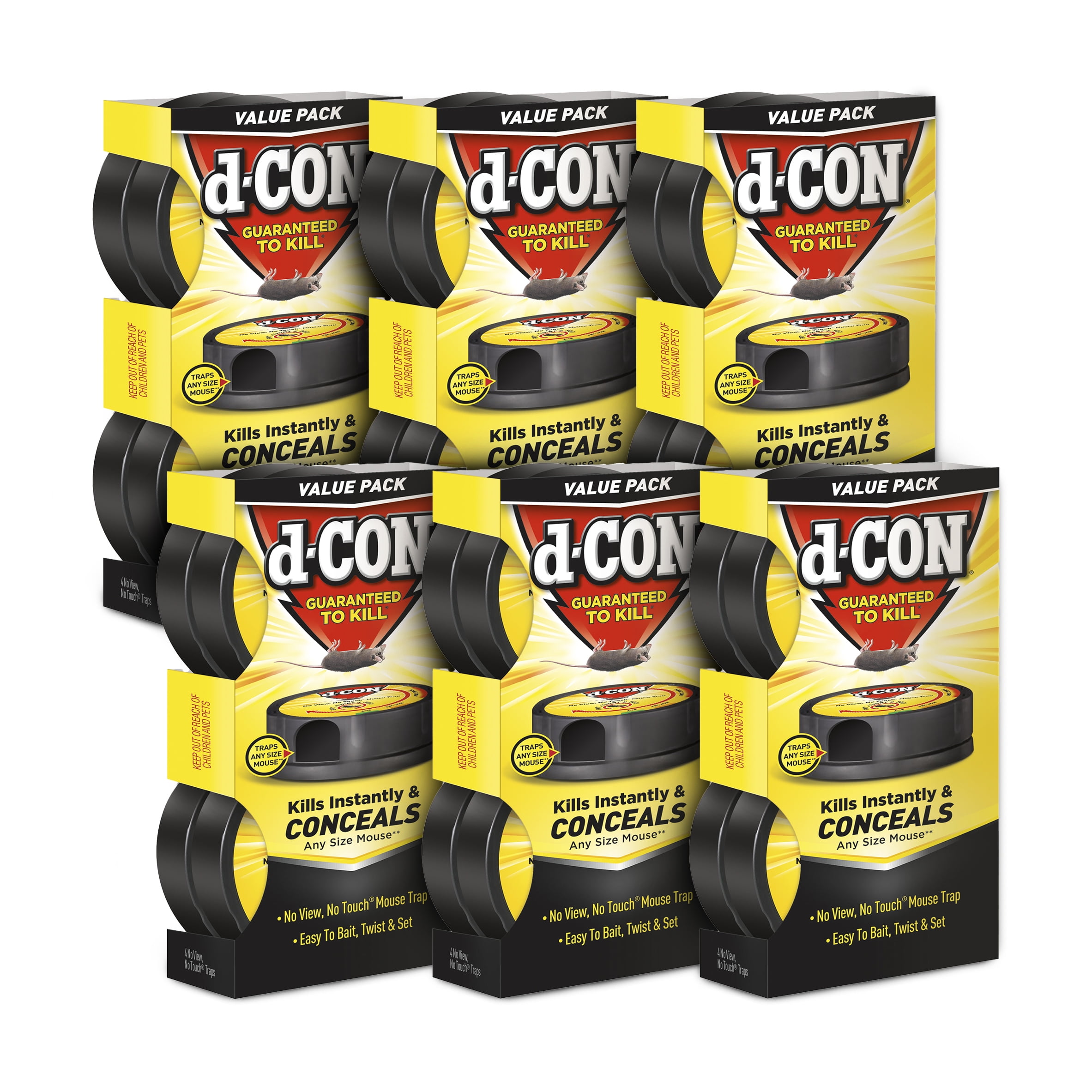 D-con No View, No Touch Slim Pack Mouse Trap 2 ea (6 Pack) (Packaging May Vary)