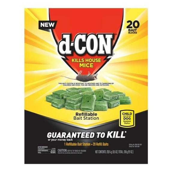 D-Con Refillable Corner Fit Mouse Bait Station (20-Refill)