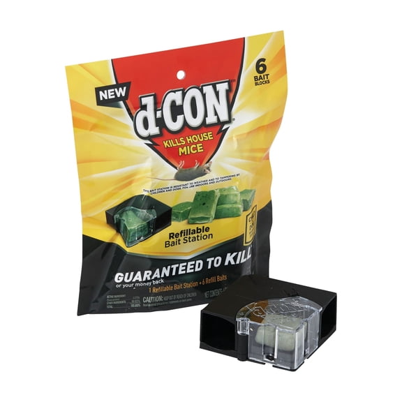 D-Con Refillable Corner Fit Mouse Bait Station - Pack of 4