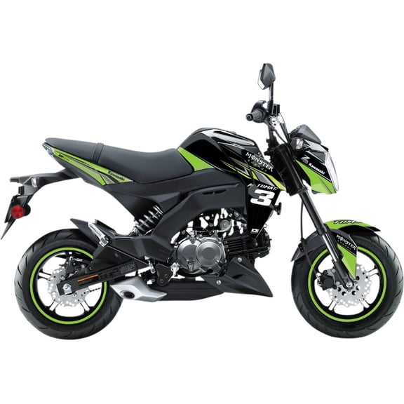 D'Cor Visuals 20-20-320 Green Kawasaki Z125 Pro Graphics Kit Motorcycle Accessory
