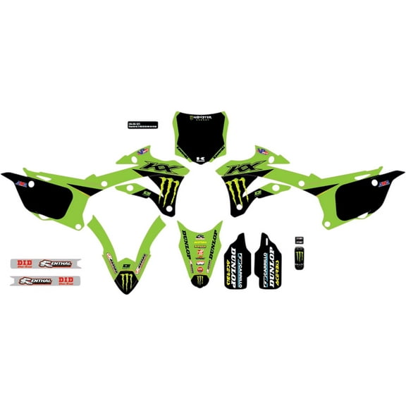 D'Cor Visuals '21 Monster Energy Kawasaki Graphics Kit (20-20-121)