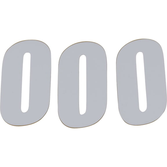 D'Cor Visuals 4" White SX Number 0 Decal 3 Pack (45-14-0)