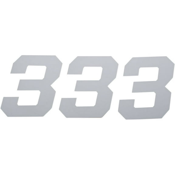 D'Cor Visuals 6" White Race Number 3 Decal 3 Pack (45-36-3)