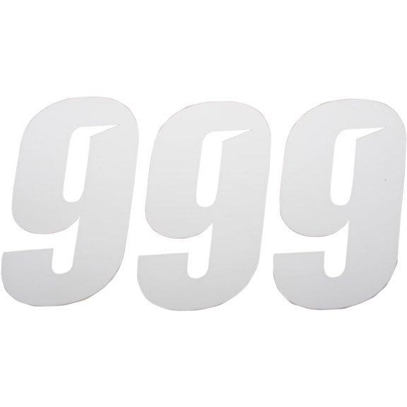 D'Cor Visuals 7" White Slash Number 9 Decal 3 Pack (45-32-9)
