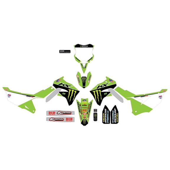 D'Cor Visuals Complete Graphics Kit '22 Monster Energy, White Background