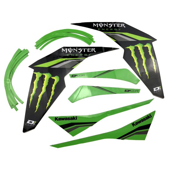 D'Cor Visuals 20-20-320 Green Kawasaki Z125 Pro Graphics Kit Motorcycle Accessory