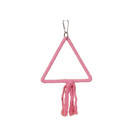 D Cotton Rope Triangle Bird Sway Toy Hanging Perch For Parrots Budgies Cage With Tassels 7 Inch